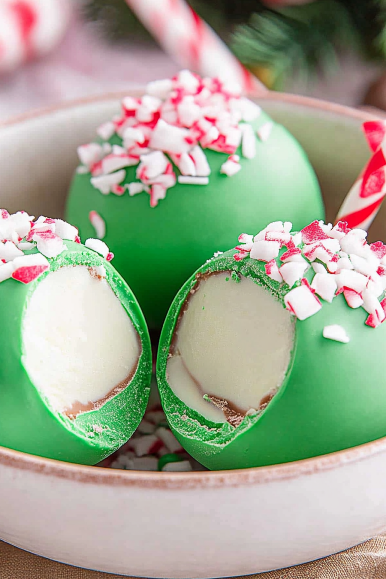 Grinch hot chocolate bombs