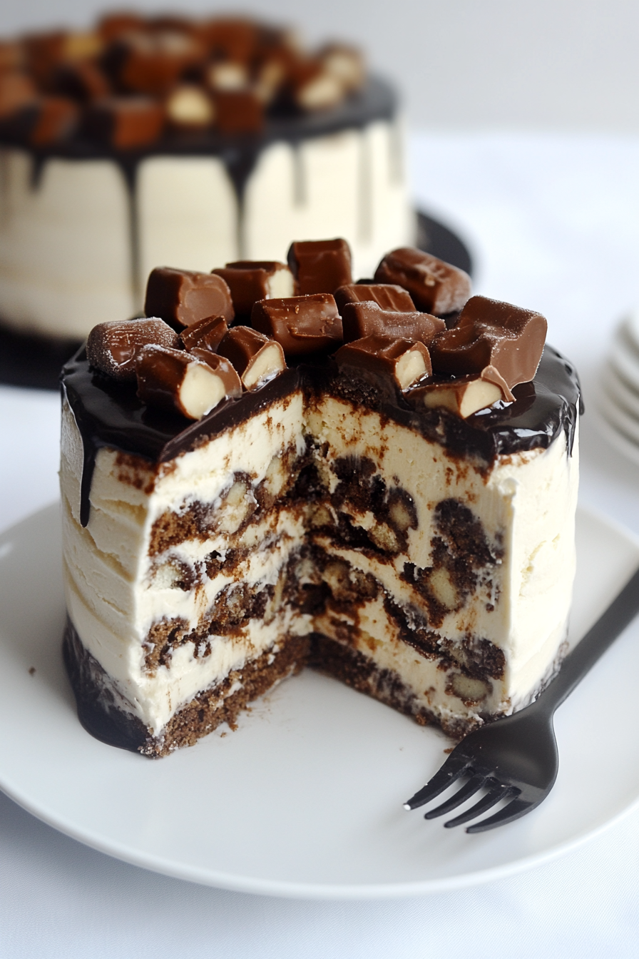 Snickers ice cream cake