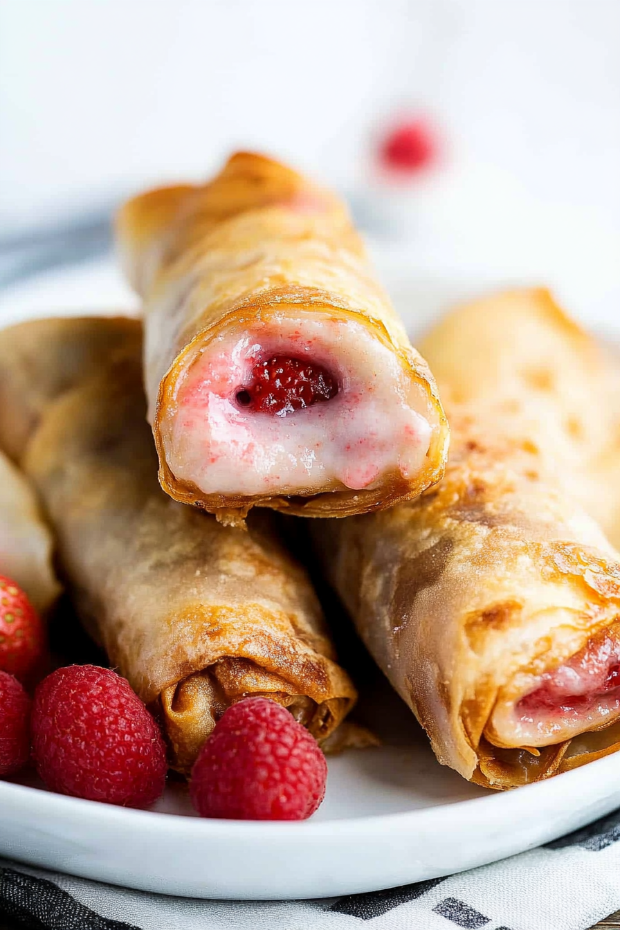 strawberry cheesecake egg rolls