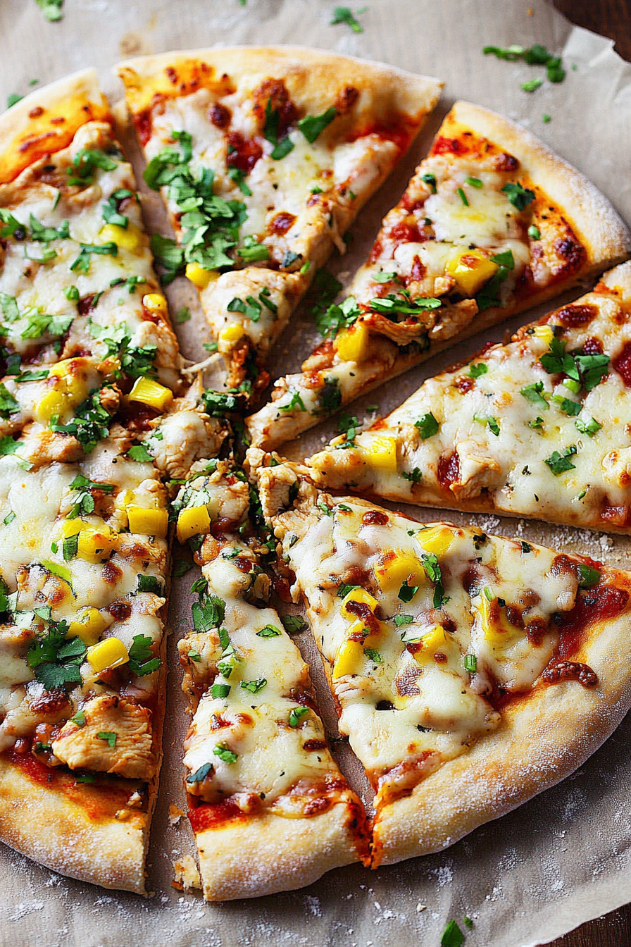 sweet chili garlic chicken pizza