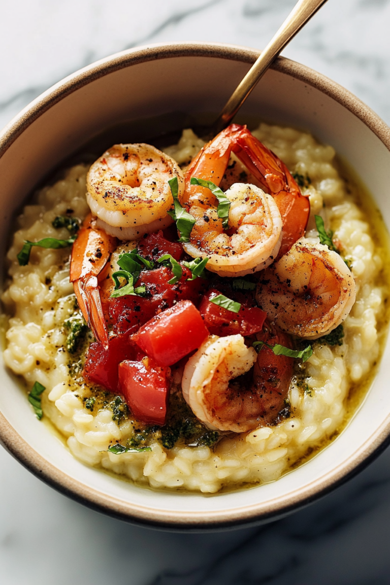 pesto shrimp risotto