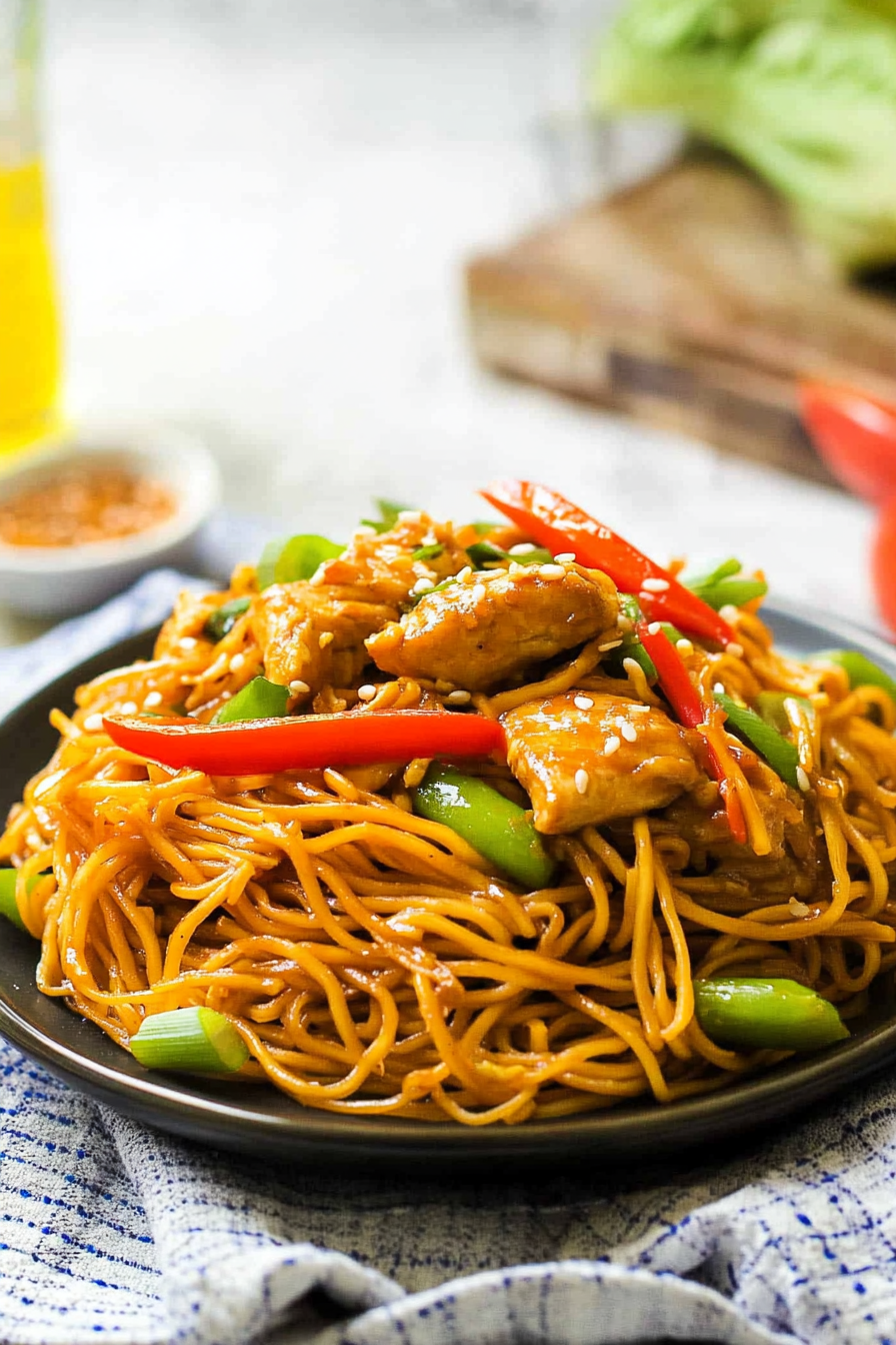 slow cooker chicken lo mein